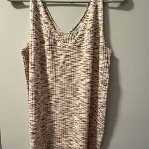 Nine West Cream and Brown Knit Top